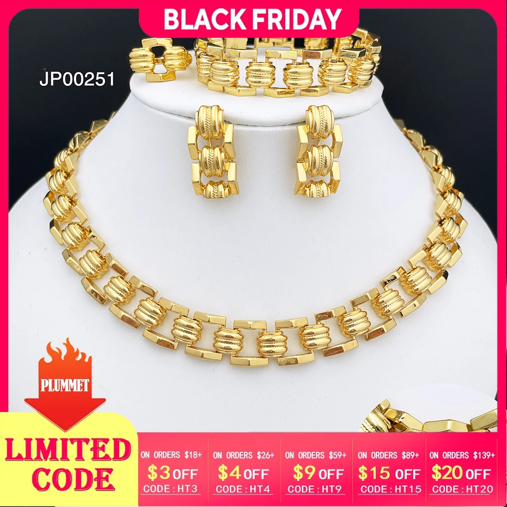 

High Quality Jewellery Set For Women Dubai Nigeria Party Jewelry Necklace Earrings Bracelet And Ring Wedding Party Gift