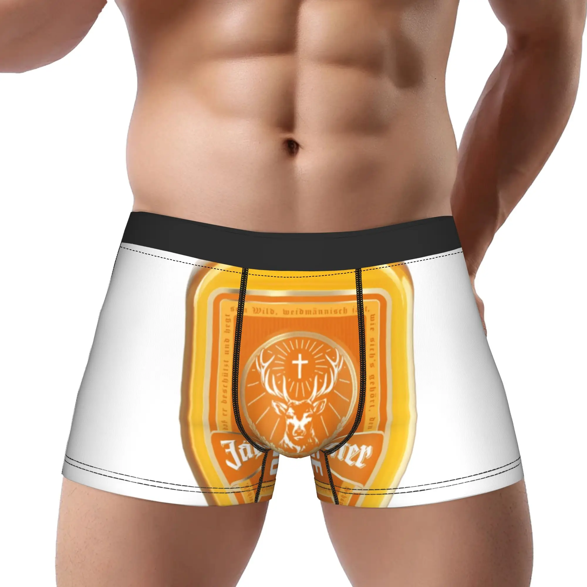 Jägermeister Orange Bottle Jägermeister Underpants Bragas transpirables Ropa interior masculina Pantalones cortos ventilados Calzoncillos tipo bóxer