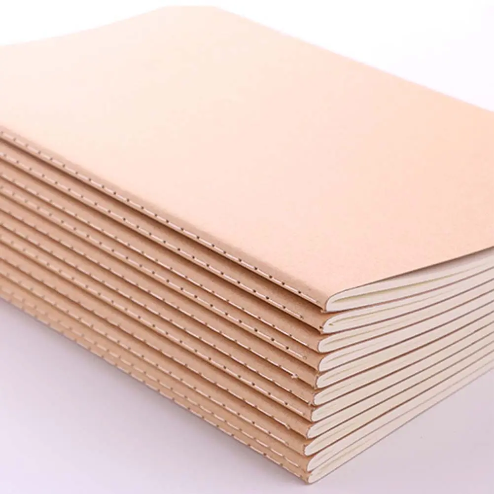 18pcs-a6-kraft-paper-blank-notebook-retro-diary-journal-for-writing-drawing-travel-poetry-creative-work-eye-friendly-cream-paper