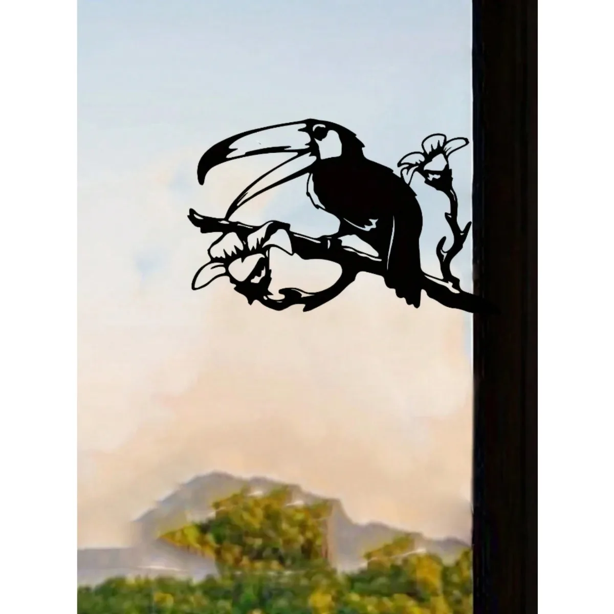 Estatua de metal con silueta de pájaro/mariposa, 1 ud. | Adorno de árbol con estaca de jardín | Decoración de patio al aire libre | Regalo de Halloween y Navidad
