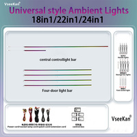 Car Ambient Lighting Kit Interior Light Kit 18 in 1 Dual Zone Symphony LED Neon Acrylic Lights Kit Mobile app and Key control