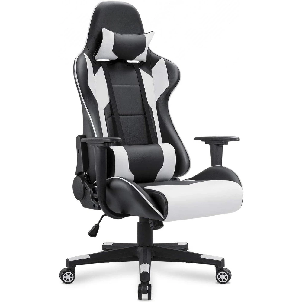 

Ergonomic Gaming Chairs with Headrest and Lumbar Support, High Back Leather Desk Chair, Adjustable Swivel Racing Gaming Chair