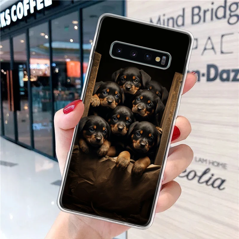 Rottweiler Dog Rottie Soft Phone Case for Samsung Galaxy S24 S23 S22 S21 Ultra S20 FE S10 Plus S10E S9 S8 + Fundas Cover Capa