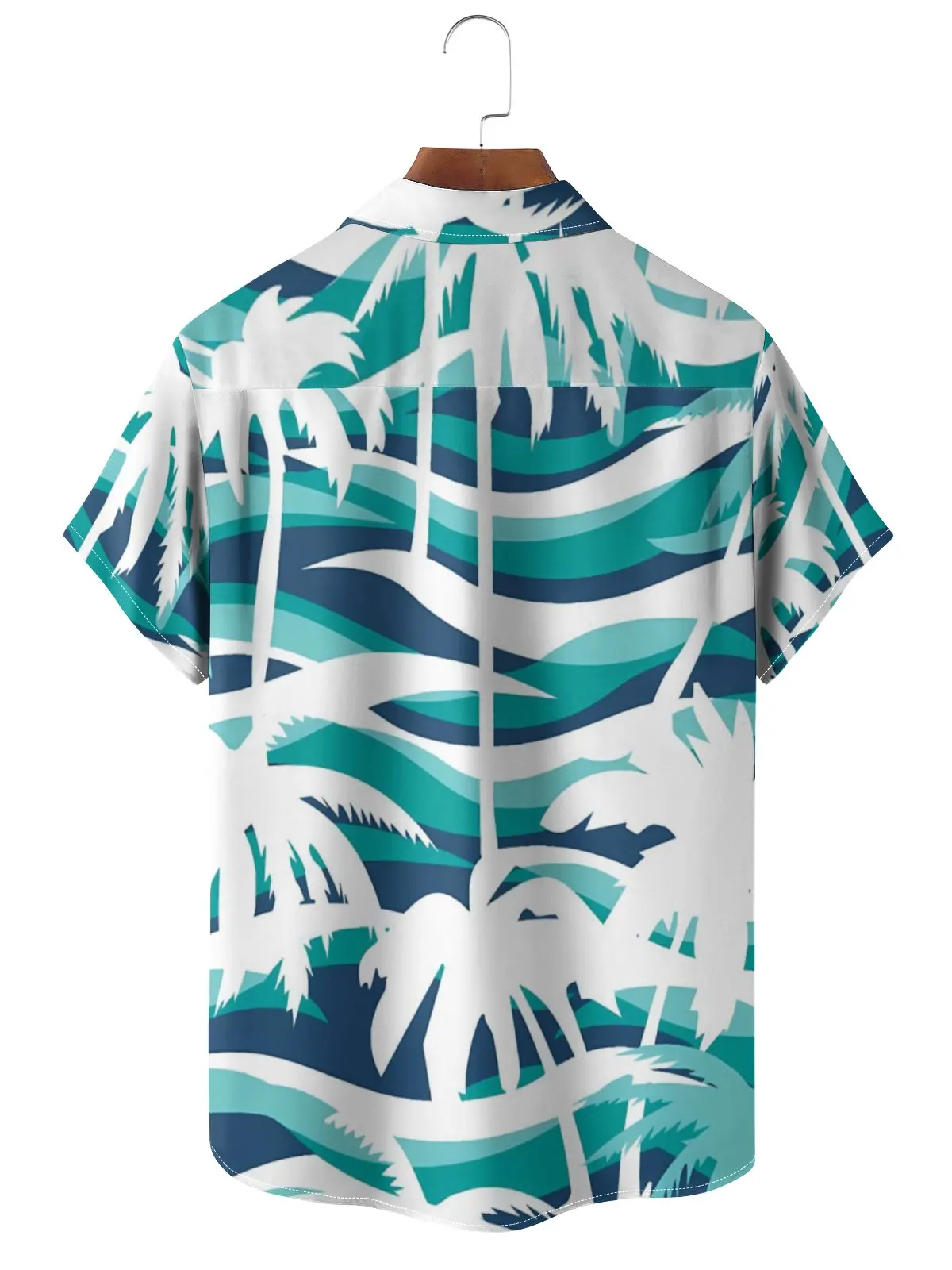 Summer Travel Loose Comfortable Top Seaside Vacation Casual Men's Top Hawaian Style Men's Top Tropical Leaf Print