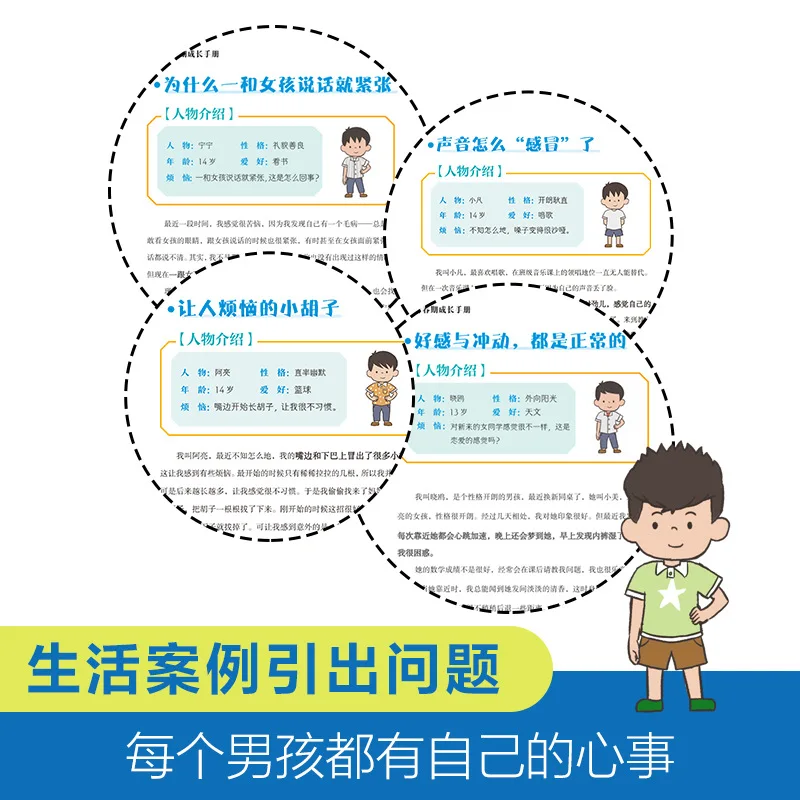Boys Puberty Growth Handbook Comic Book, Teach Kids Self-Protection Awareness, Support Healthy Adolescence