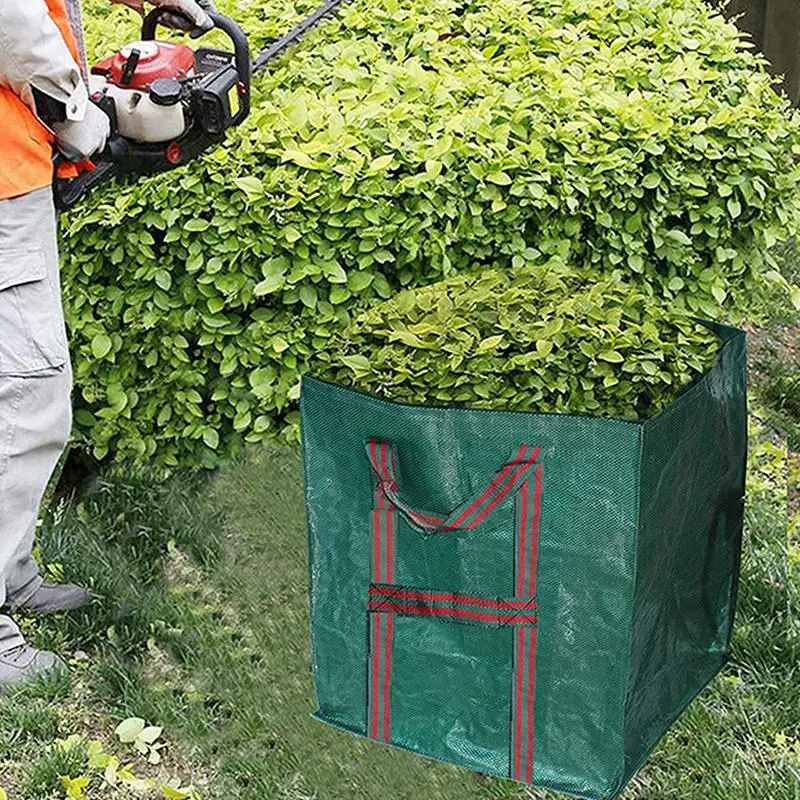 Heavy Duty Garden Storage Bag, Puncture-Resistant Reusable Lawn Leaf Collection Bag With Reinforced Handles, Leaf Bag