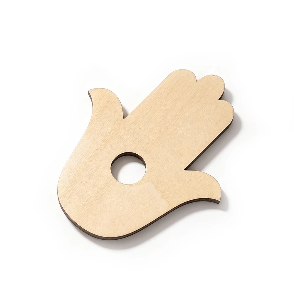 Hamsa-Hand Holzständer für Räucherstäbchen, Basis für Kristallkugeln und Polierte Steine, Sammlerstück, spirituelle Dekoration für Zuhause, Geschenk – Detail 3