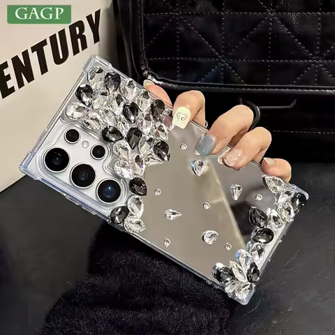 Mirror Jewelled Butterfly Case for Samsung Galaxy S25 S24 S22 S21 S23 Ultra Plus FE A35 A16 A55 A54 A53 A15 Note 20 Airbag Cover