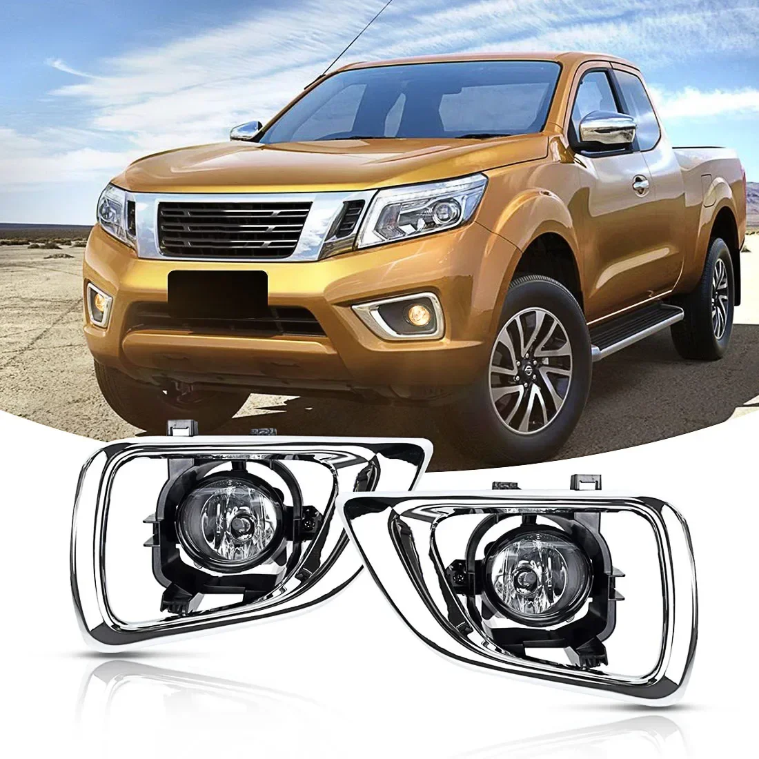 

For Nissan Navara 2014-2016 NP300 D23 2015 LED Fog Lamp Daytime Running Light Car Front Bumper Chrome Assembly Car Accessories