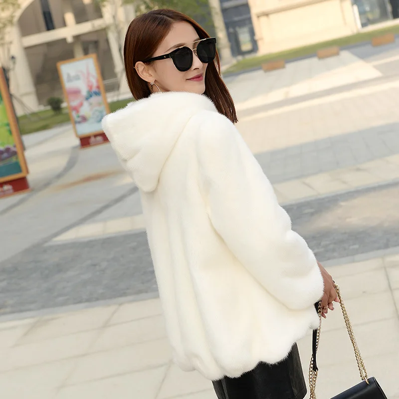 

coat Mink fur coat fur short mother hair 2023 women's clothing outerwear jacket coats new hooded nine-point sleeve