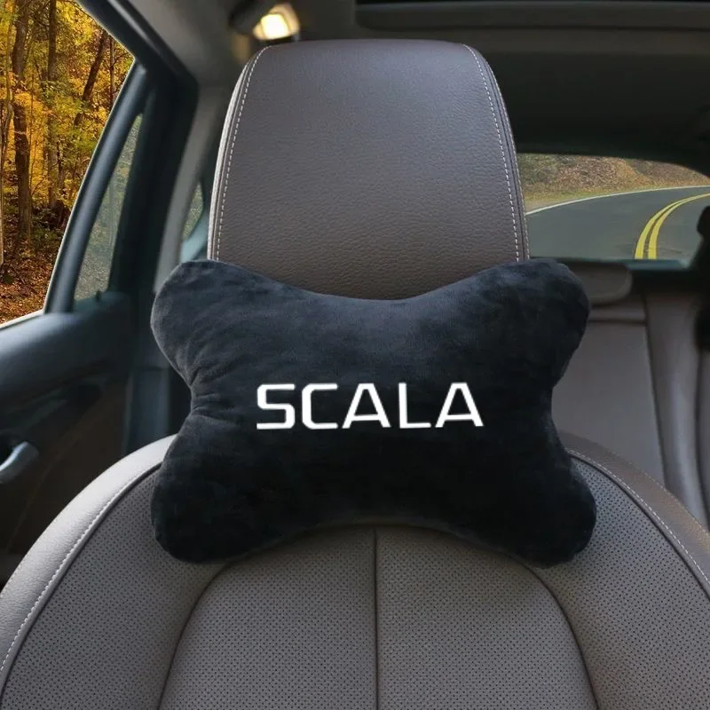 Car Headrest Neck Pillow Seat Belt Shoulder Pad Fit For Skoda SCALA Car Accessories