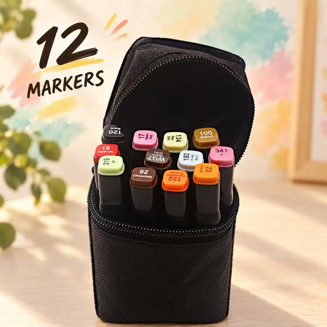 12pcs Dual Tip Alcohol Art Markers for Sketching and Illustration