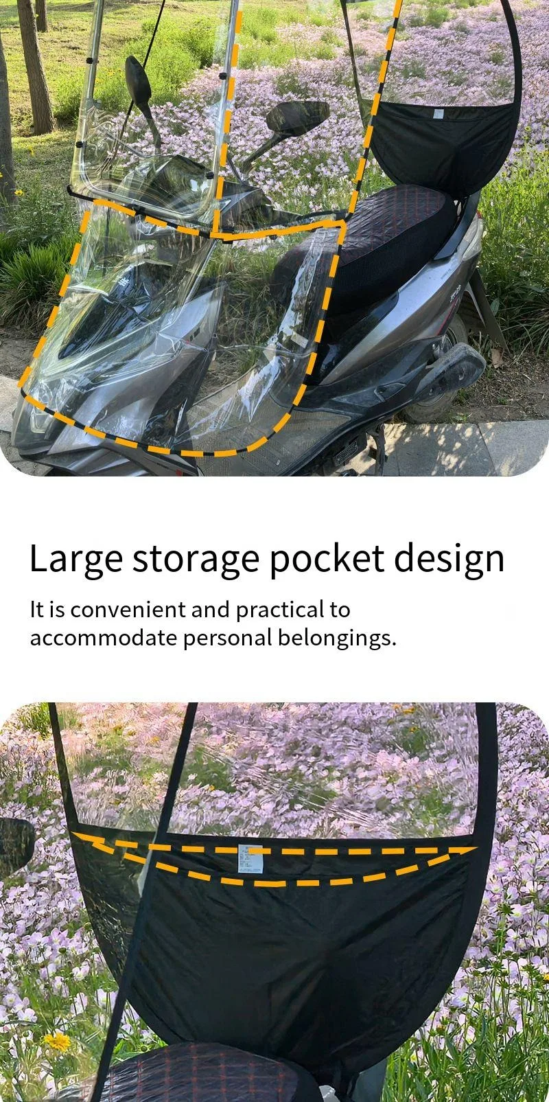 Winddichter, wasserdichter Sonnenschutz für E-Bikes, universell passend für E-Scooter, Motorräder, Outdoor-Schutz, Regenschutz – Detail 13