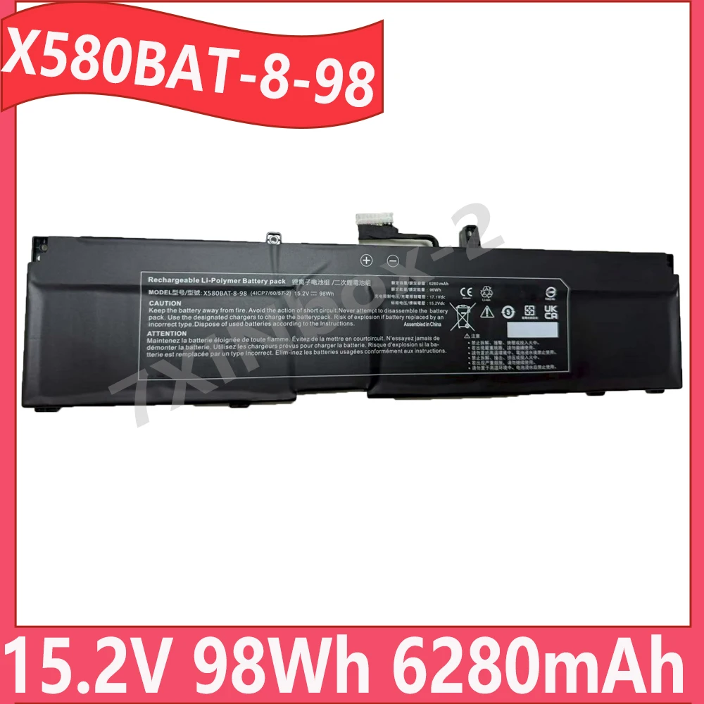 New X580BAT-8-98 15.2V 98Wh 6280mAh Laptop battery For Clevo X580BAT-8-98 4ICP7/60/57-2