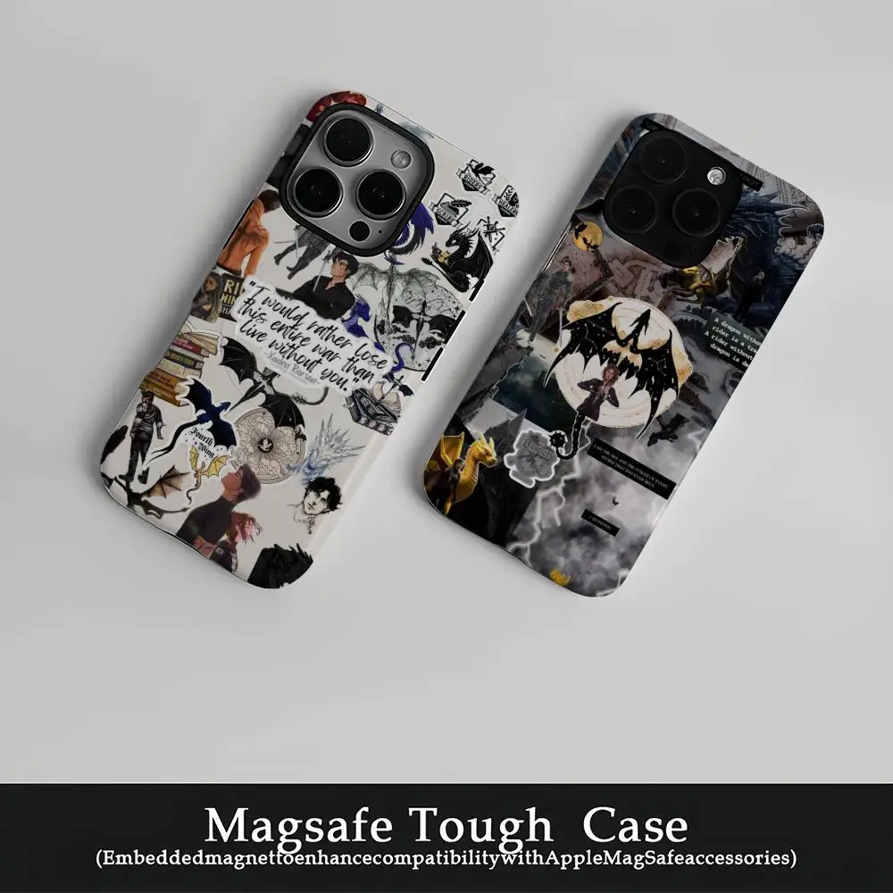 

Dragon FourthWing Phone Case Film Korean INS For IPhone 16 15 14 13 12 11 Pro Max Plus Luxury Magnetic Double-layer Cover