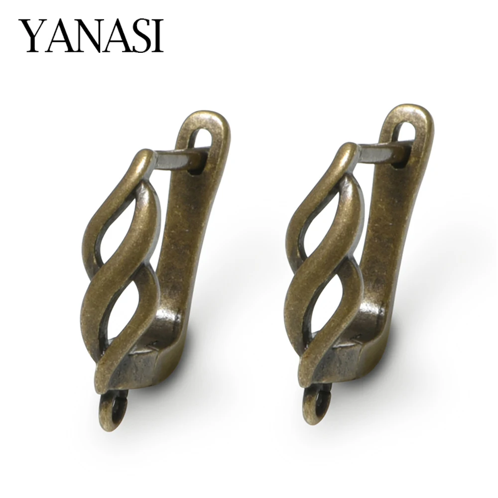 YANASI 2026 New 1 Pair Earring Hook Clasps,Antique Bronze /18K Gold Plated Brass  Earwire for DIY Handmade Jewelry Findings