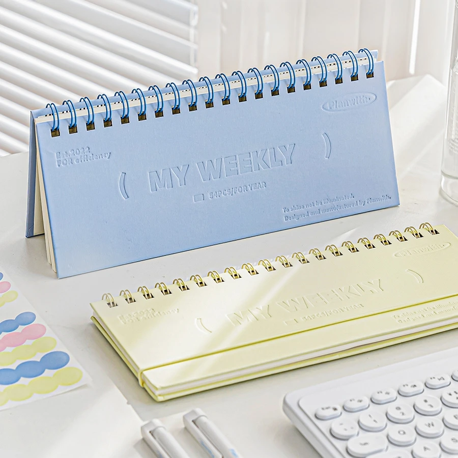 One Year Weekly Plan Book Bungle Cord Hard Cover 54 Weeks Table Checklist Diary Memo To Do List Schedule School Gift F7638