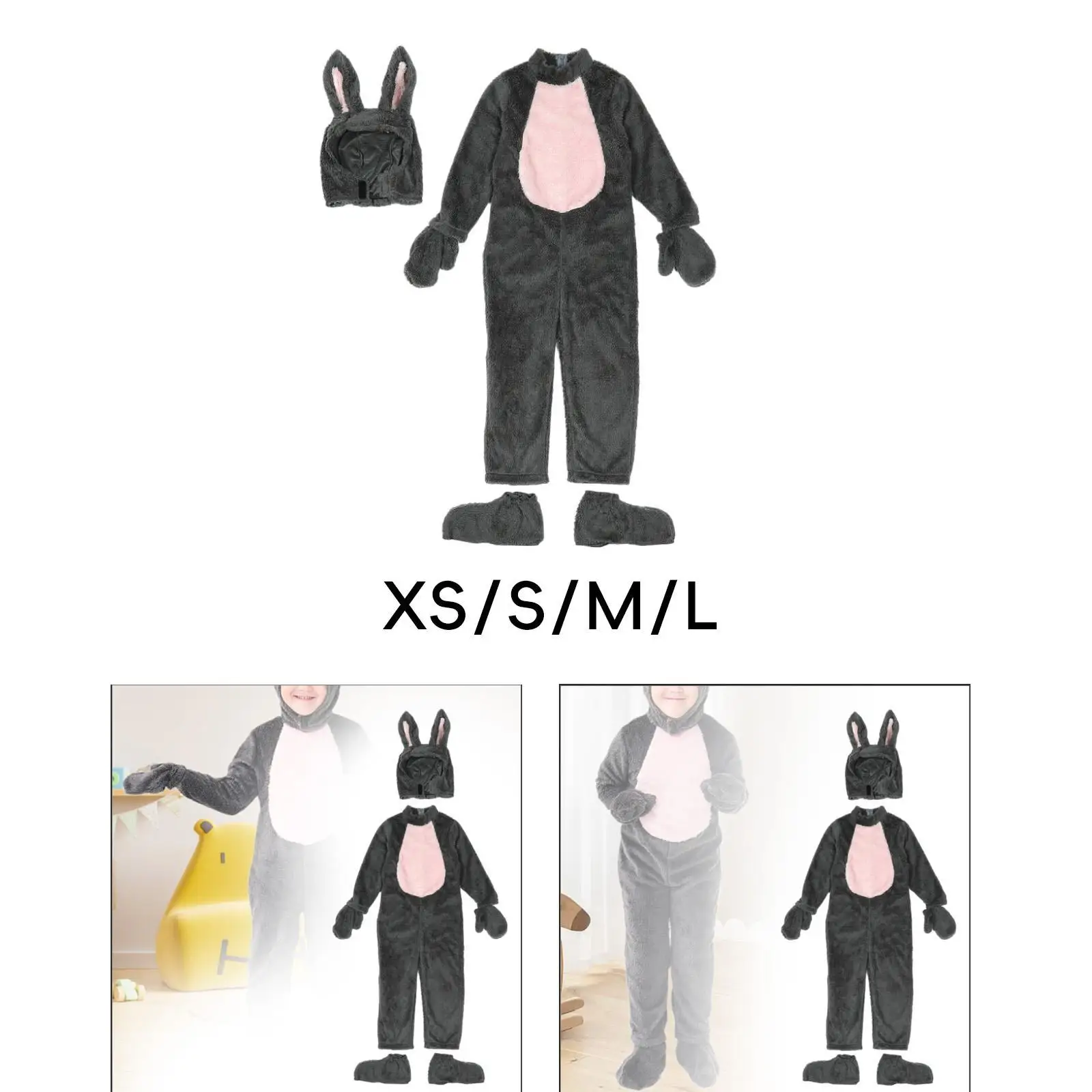 

Костюм кролика, бархатный комбинезон, детский костюм для косплея с животными, карнавальное представление на Хэллоуин для детской вечеринки