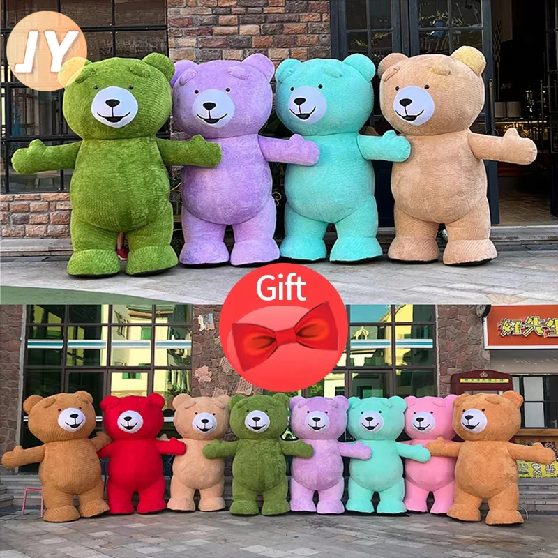 2M/2.6M/3M 테디 베어 풍선 의상 카니발 마스코트 만화 생일 파티 코스프레 곰 의상 성인 Fursuit 할로윈
