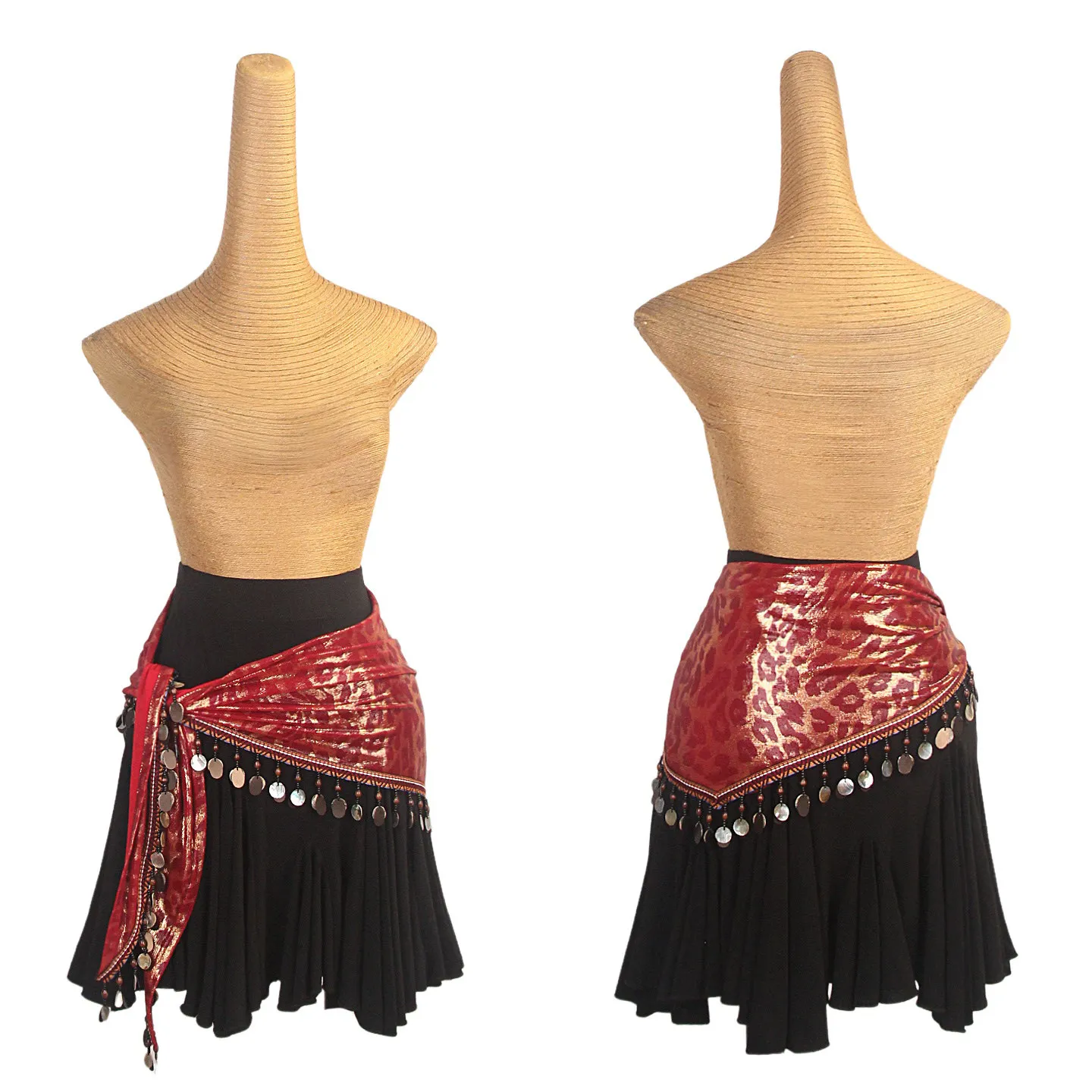 2026 New Latin Dance Skirts Women Red Glossy Leopard Sequined Skirt Performance Clothes Rumba Dance Practice Clothing DNV27898