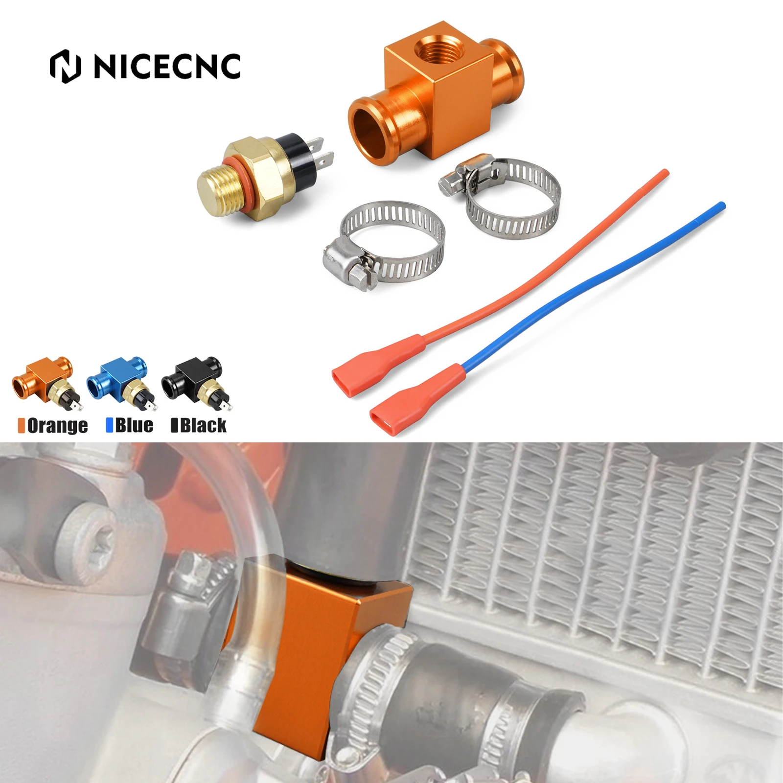 For KTM 300 EXC 525 XCW 300 EXCF 350 EXC 450 SX 125 SXF 250 SXF 450 XC XCF M14x1.5mm Radiator Fan Temperature Switch Connector