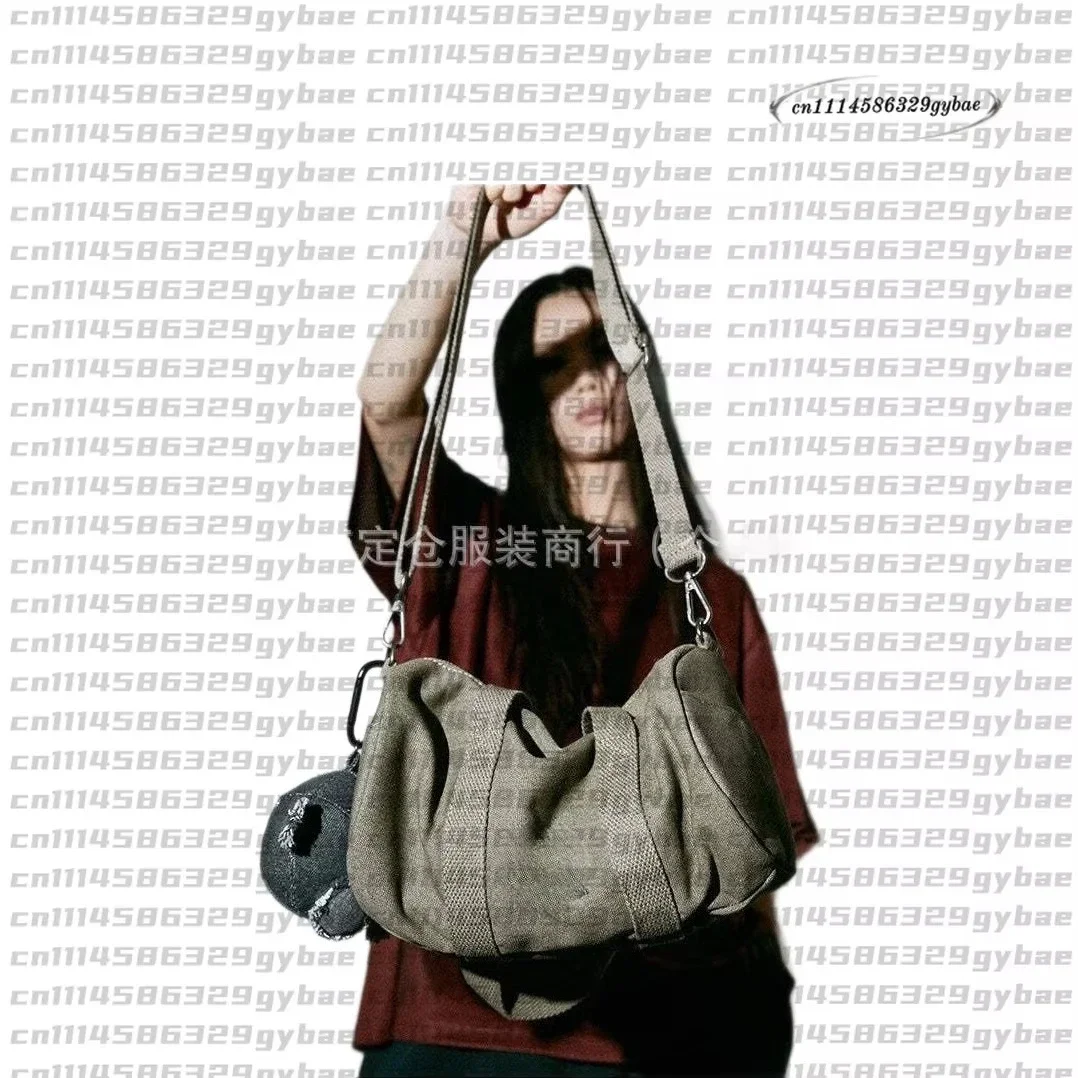 2026 ARIRANG Retro Green Canvas Shopping Tote Bag Portable Shoulder Handbag Daily Commute & Travel Bag
