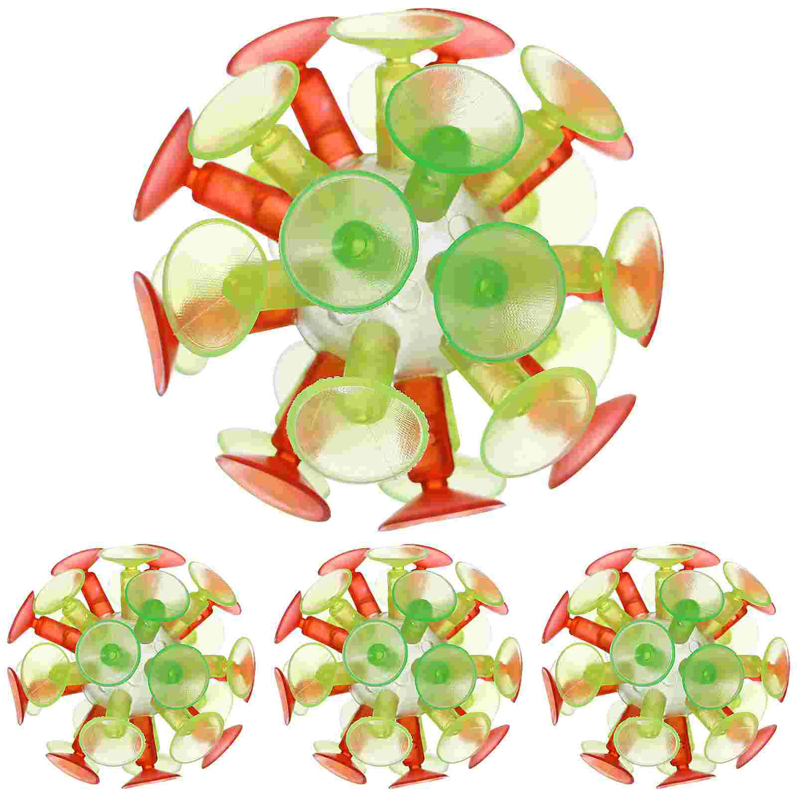 4PCS Kids Multicolored Suction Cup Ball Flash Luminescence Plaything Party Toy for Children Suction cup balls