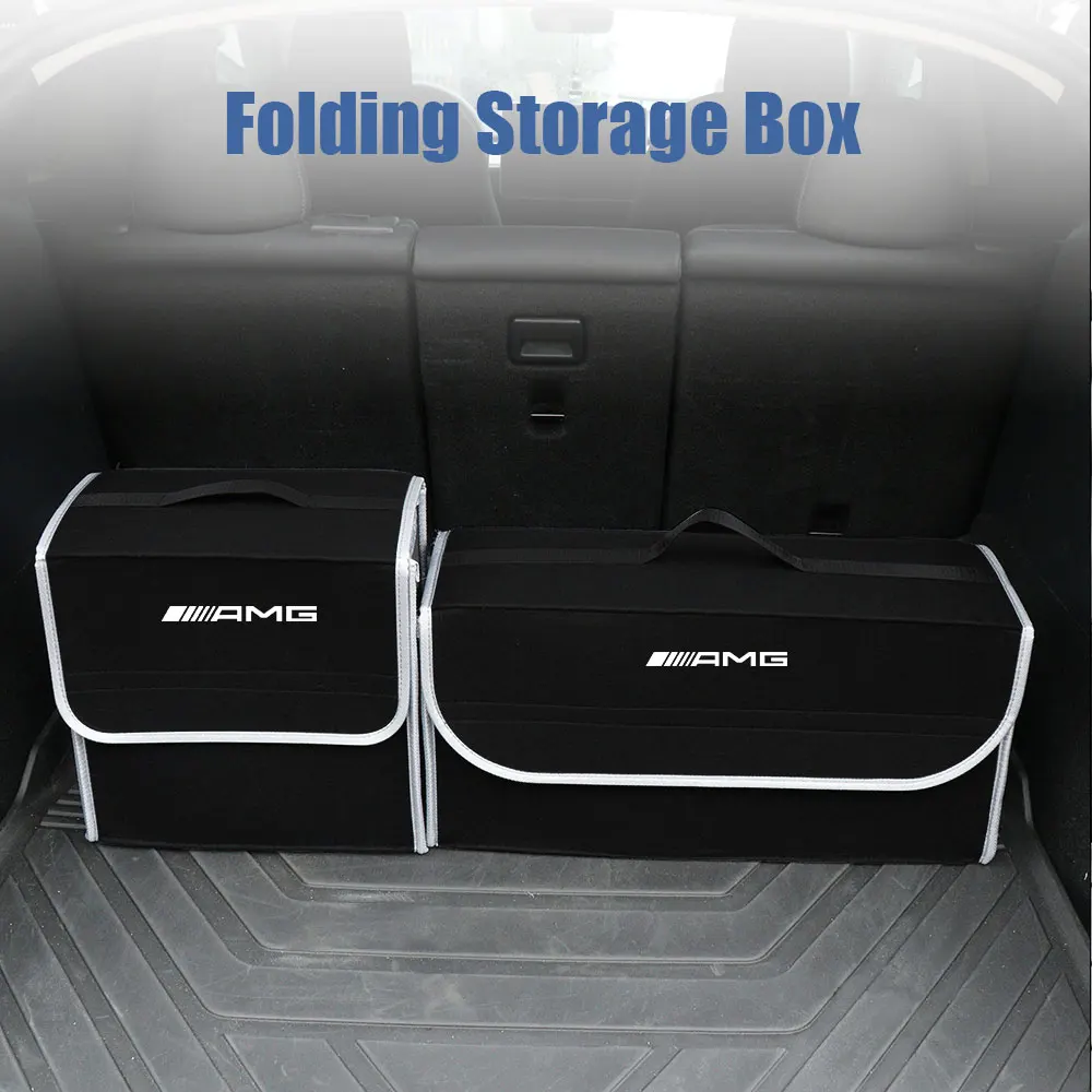 1PCS Felt Cloth Storage Box Trunk Stowing Tidying Organizer Box For Mercedes Benz AMG A B C E M R G S Class GLA GL CLA CES CLS