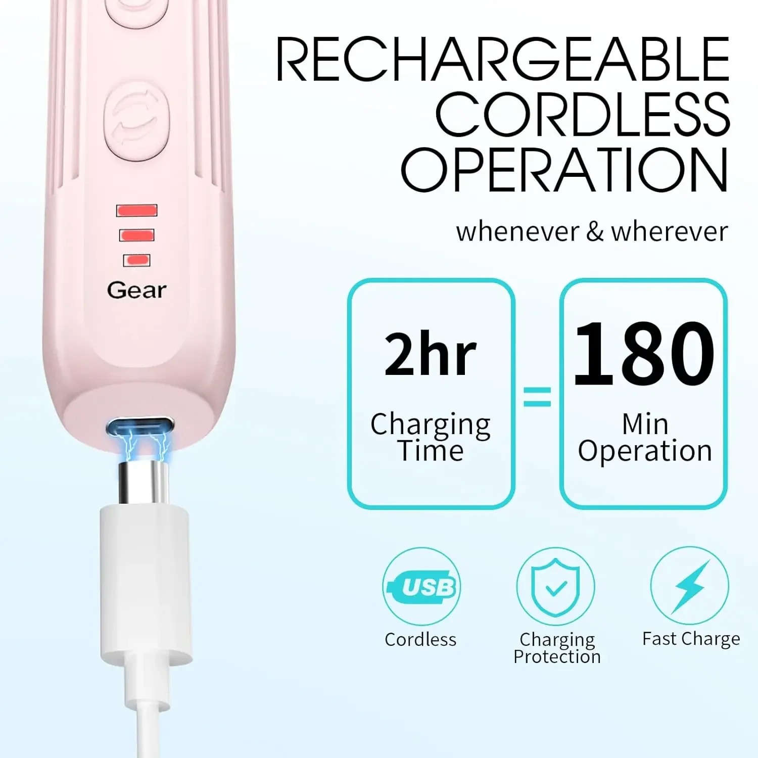 초보자를 위한 전기 네일 드릴 기계, 가정용 충전식 가변 속도 네일 그라인더 및 네일 드릴 비트