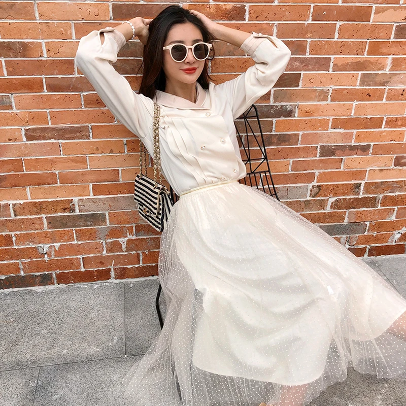 

Оригинальная весенняя юбка миди Elwing в клетку, женская, приталенная, струящаяся, в горошек, А-силуэт, для женщин