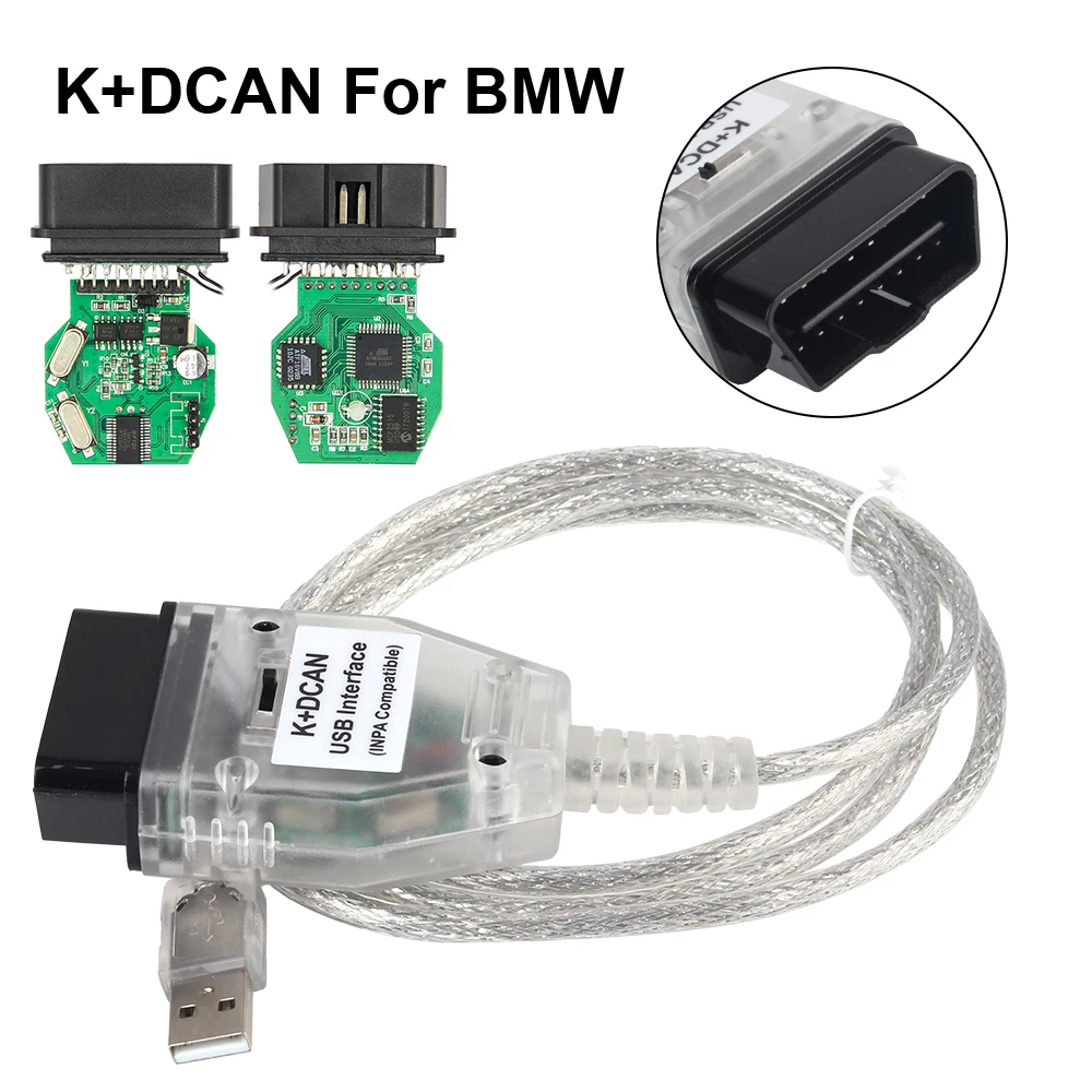 K + DCAN FT232RL OBD 2, автомобильные диагностические инструменты OBD II для BMW с переключателем, автомобильные аксессуары