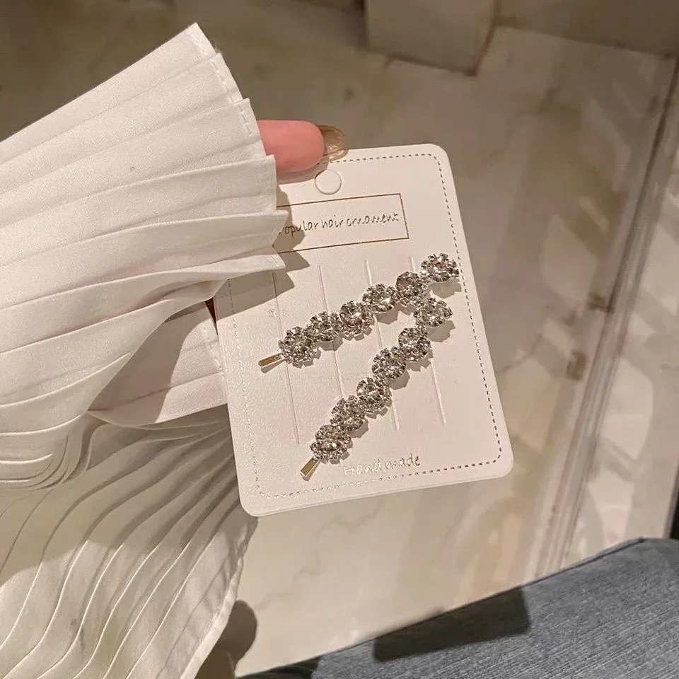 

2pc Shiny Diamond Flower Hair Clips - Metal Barrettes for Women, Summer Wedding/Party Hair Accessories, Sparkling Hairgrips