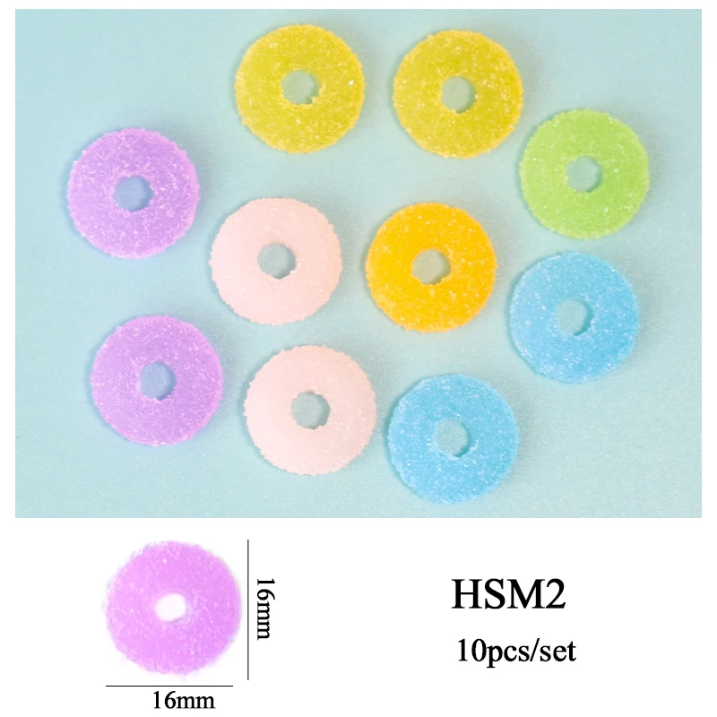 10 Teile/los Kawaii Gelee Gummibärchen Nail art Charms Blume Süße Mixed Candy 3D Luxus Nägel Dekoration DIY Maniküre Zubehör – Detail 9