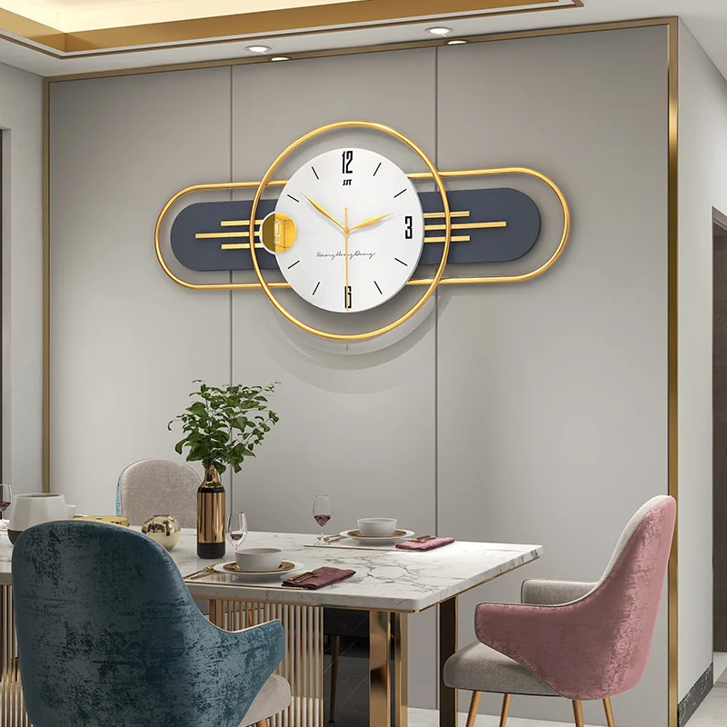 Modern Large Wall Clock For Living Room Decoration Gold Gray White Art Mute Watch Battery Operated Clockwork Home Decor Horloge