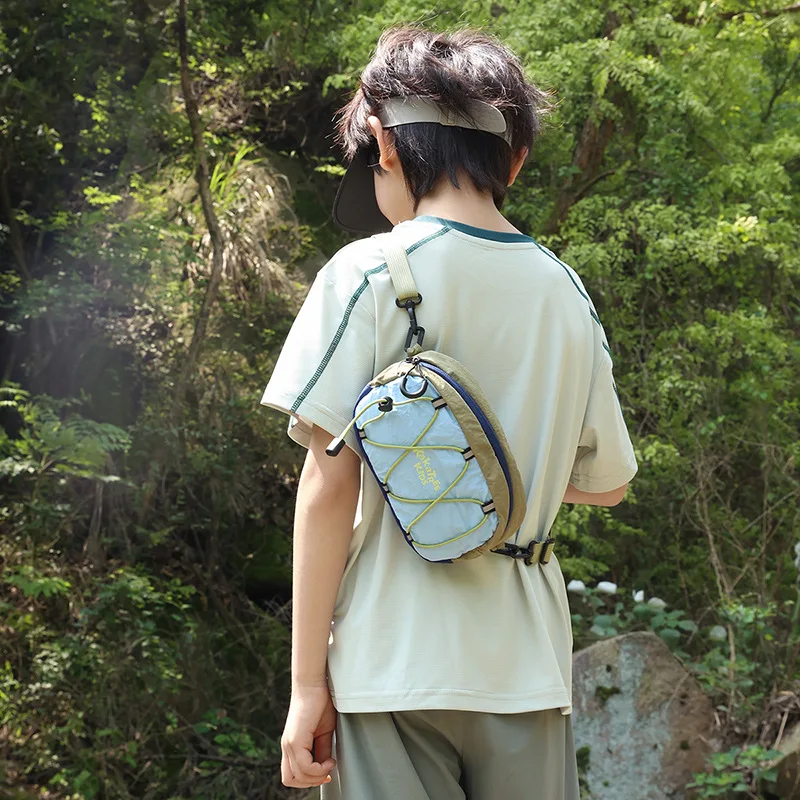 Color Block Kids Crossbody Bag Outdoor Drawstring MiniSquare Bag Lightweight Casual Shoulder Bag Children Coin Purse For Toddler
