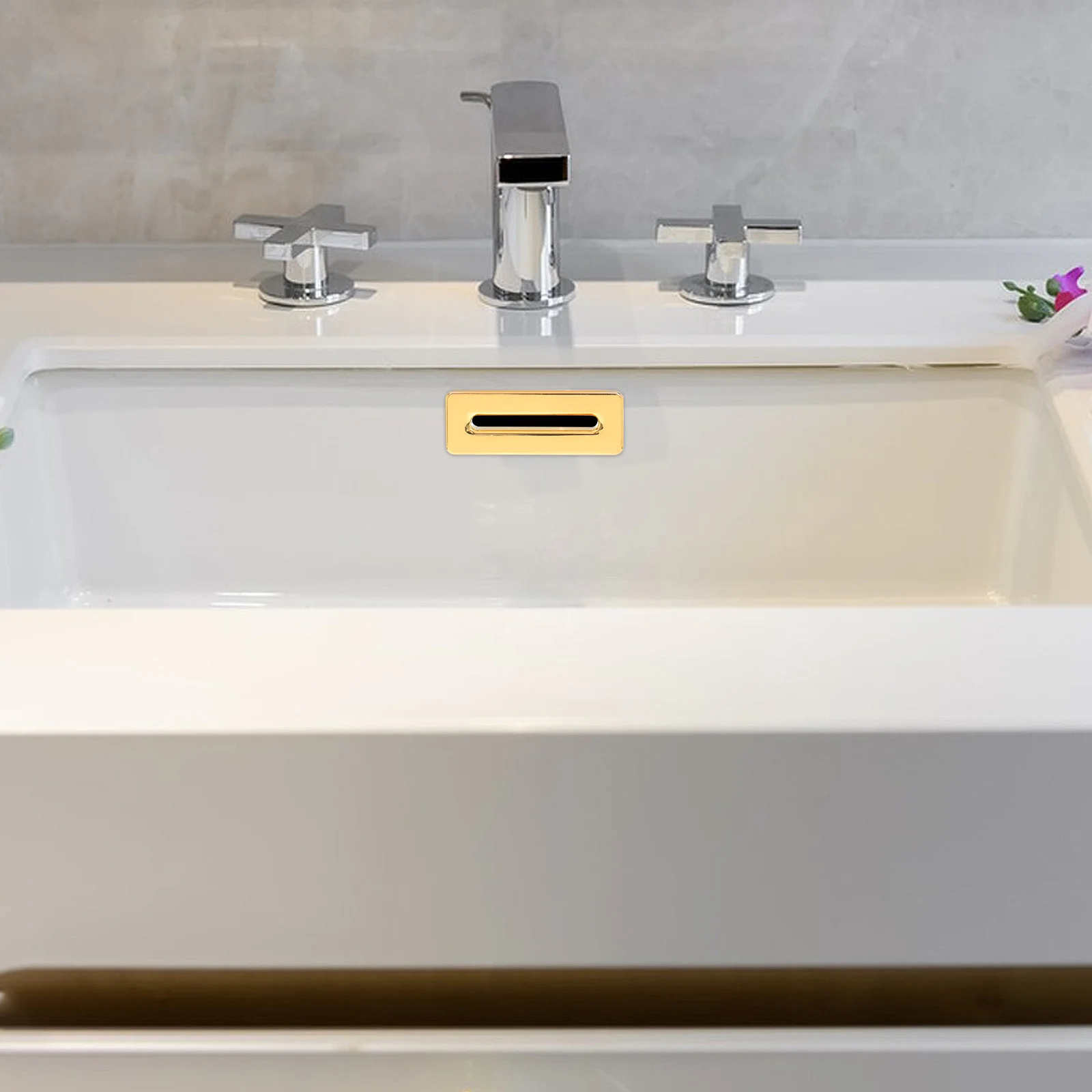 

2 Pcs Overflow Hole Cover Basin Sink Bathroom Insert Ring Kitchen Cap Covers Trim
