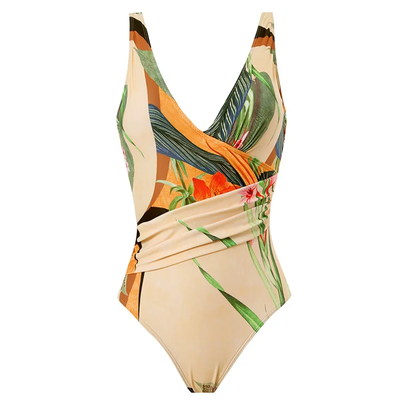 2023 New One Piece Printed Bodysuit Two Piece Swimwear Beach Skirt Multi Functional Swimsuit Women Summer Female Sports Clothes