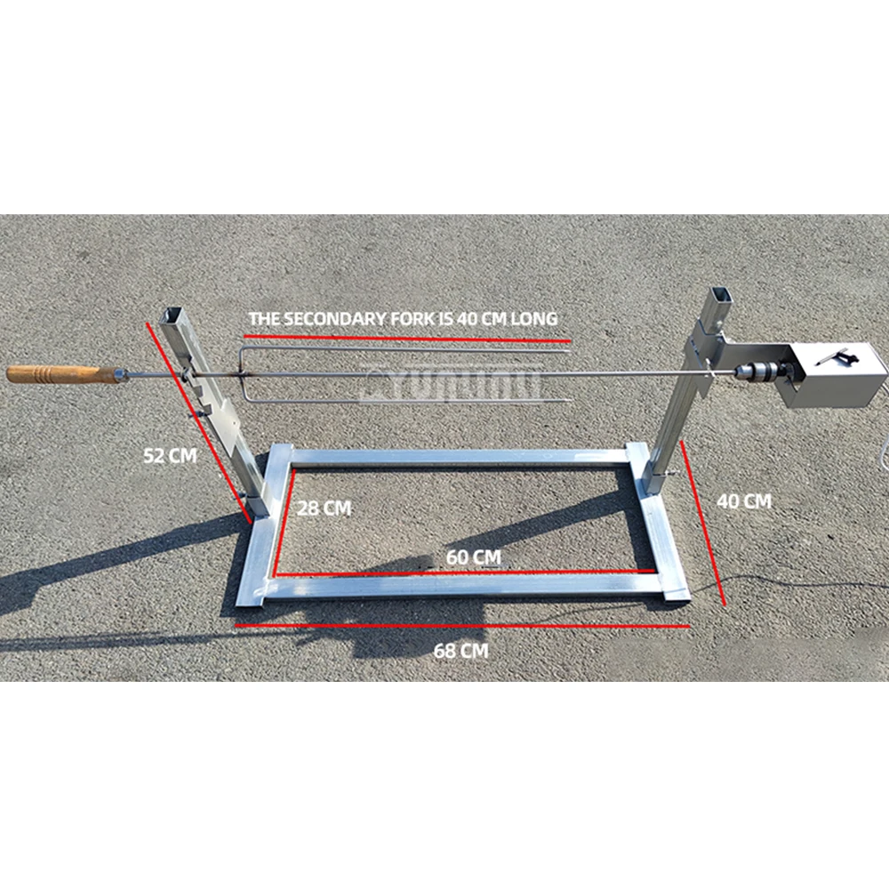 Parrilla de barbacoa de volteo automático para exteriores, parrilla de pollo desmontable giratoria eléctrica para el hogar, 2025
