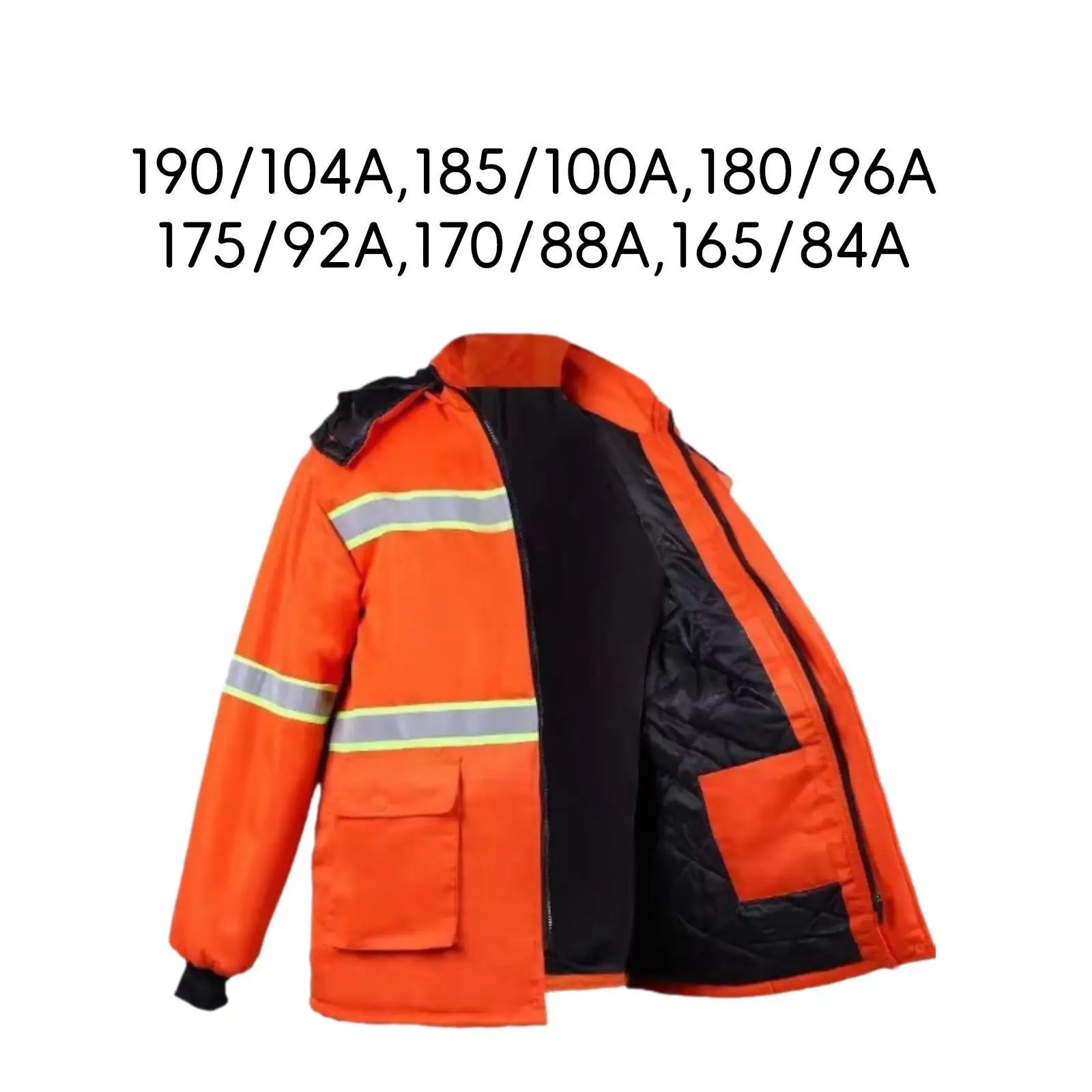 Safe Jacket Reflective High Visibility Removable Hood Thicken Hooded Jacket with Pockets and Zipper for Highway Port Airport