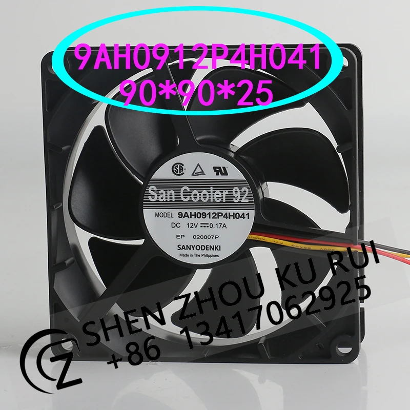 

Sanyo 12V 0.17A 9025 9CM Speed control Mute Chassis Double ball bearing 9AH0912P4H041 Cooling fan