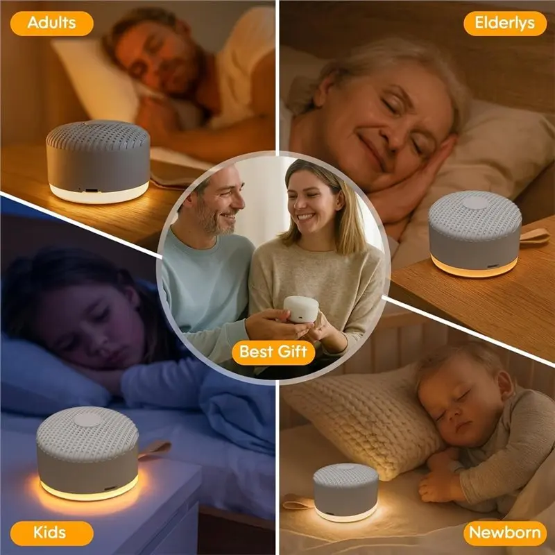 N93RNEW! Powerful Battery 24 Soothing Sounds With Night Light, For Travel Gift, USB Rechargeable
