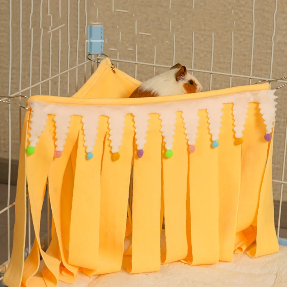 Guinea Pig Hide Corner Fleece Sleeping Bed Cozy Hamster Hammock Guinea Pig Cage Accessories Peekaboo Toys For Flying Squirrels