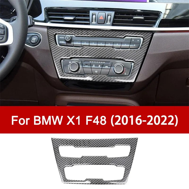 

For BMW X1 F48 2016-2022, Carbon Fiber Car Central Control Button Panel Decorative Sticker Interior Modification Accessories