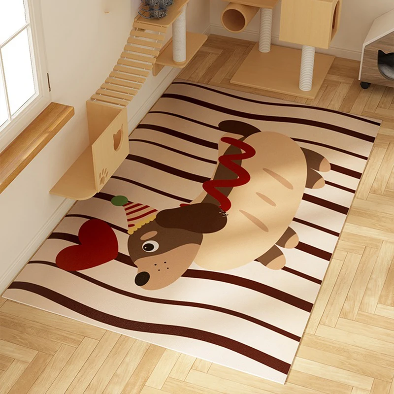 Dachshund Pet Floor Mat Large Area Pvc Leather Waterproof Urine-proof Carpet Fence Area Home Decoration Rug Christmas Gifts