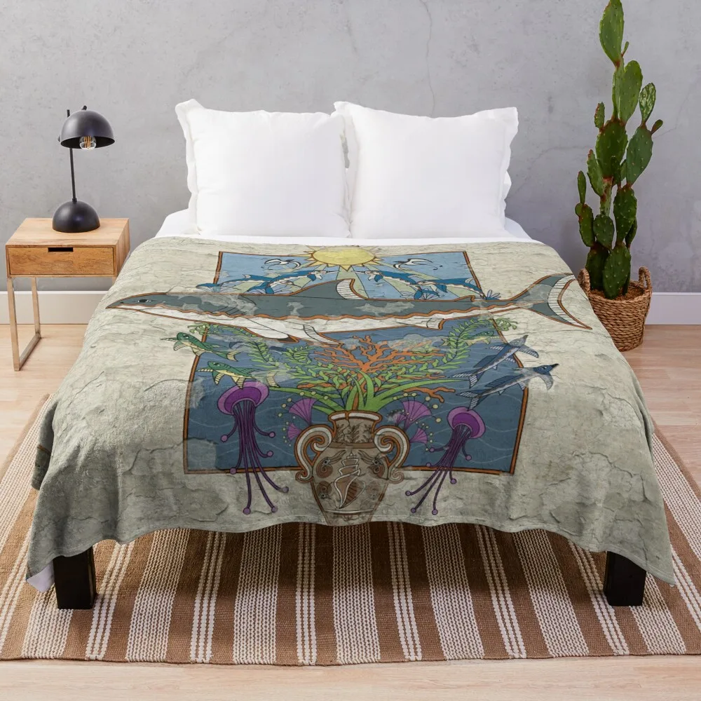 

Great White Guardian - Minoan Fresco Throw Blanket Cute blankets ands Polar Blankets