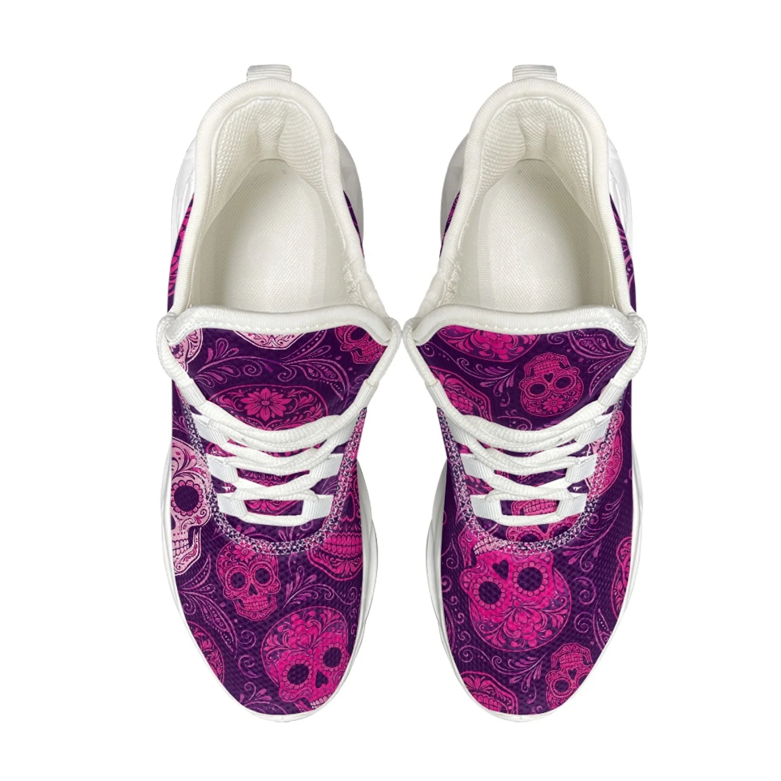 XIXIRIMIDO Blade Running Shoes Women's Lightweight Sneakers Men's Sports Commuter Shoes Comfortable Breathable Soft Sugar Skull