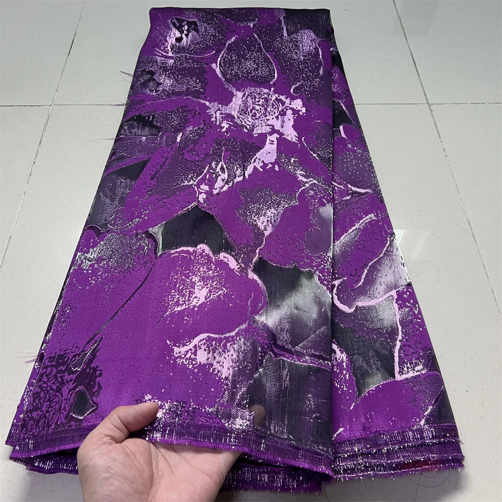 

Высокое качество 2025 африканская нигерийская органза с вышивкой, тюль, кружевная ткань, гипюровое вечернее платье, парчовое жаккардовое платье, 5 ярдов, YXZ178