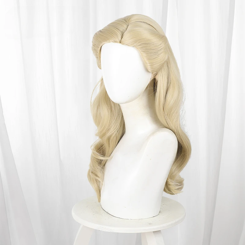 Movie Wicked Glinda Cosplay Wig Women Long Curly Blond Synthetic Heat Resistant Hair Halloween Props Party Carnival Accessories