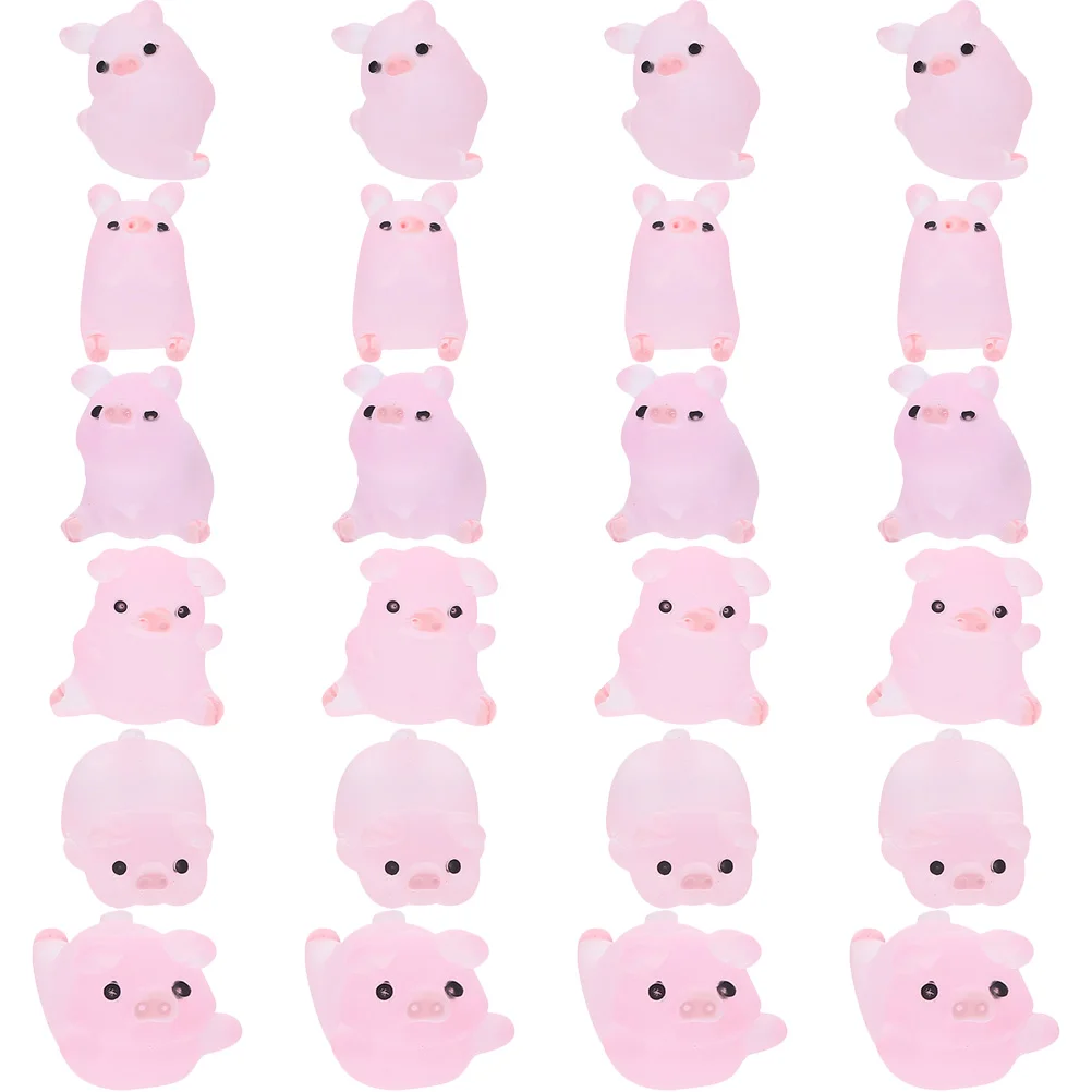 

24pcs Piggy Statue Resin Craft Piggy Sculpture Desktop Small Pig Decoration Courtyard Decor miniature piggy figurines