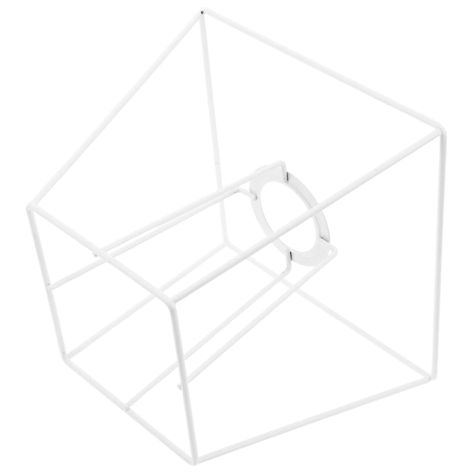 

Iron Lamp Shade Frame Geometric Square Tapered Cage Design Washer Fitter Ring Hardware Replacement Parts For Floor